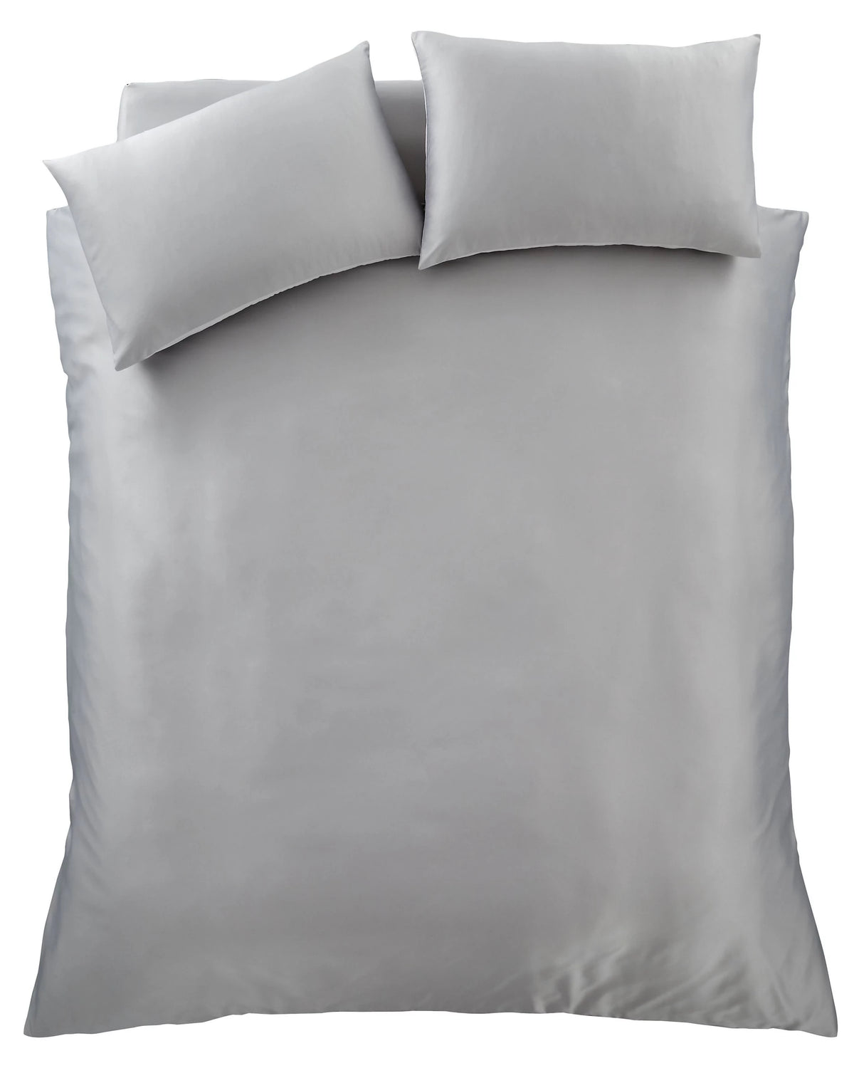 Catherine Lansfield Silky Soft Satin Duvet Cover Set Silver