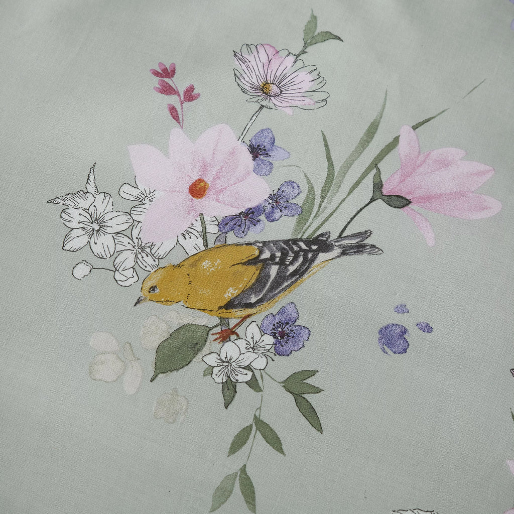 Catherine Lansfield Songbird Duvet Cover Set Sage Green