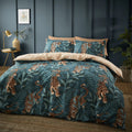 Catherine Lansfield Tropic Tiger Leaf Duvet Cover Set Green