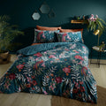 Catherine Lansfield Tropical Floral Birds Duvet Cover Set Green