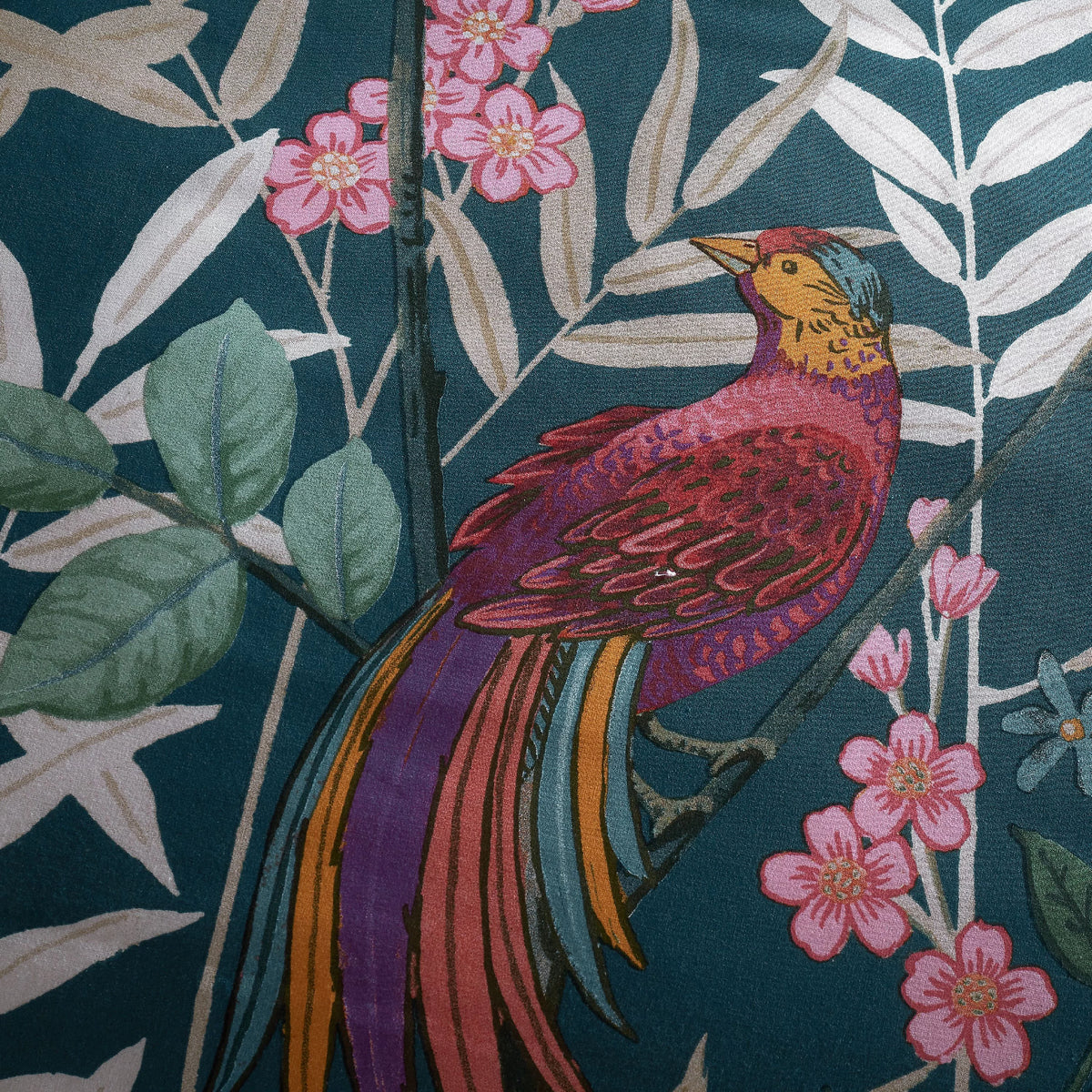 Catherine Lansfield Tropical Floral Birds Duvet Cover Set Green