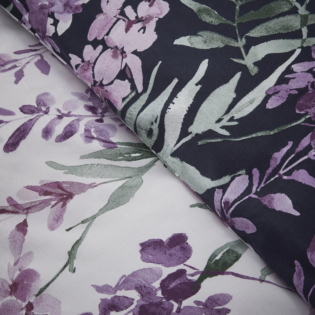 Catherine Lansfield Wisteria Duvet Cover Set White Navy