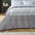 Catherine Lansfield Damask Jacquard Silver Grey Bedspread 240x260cm
