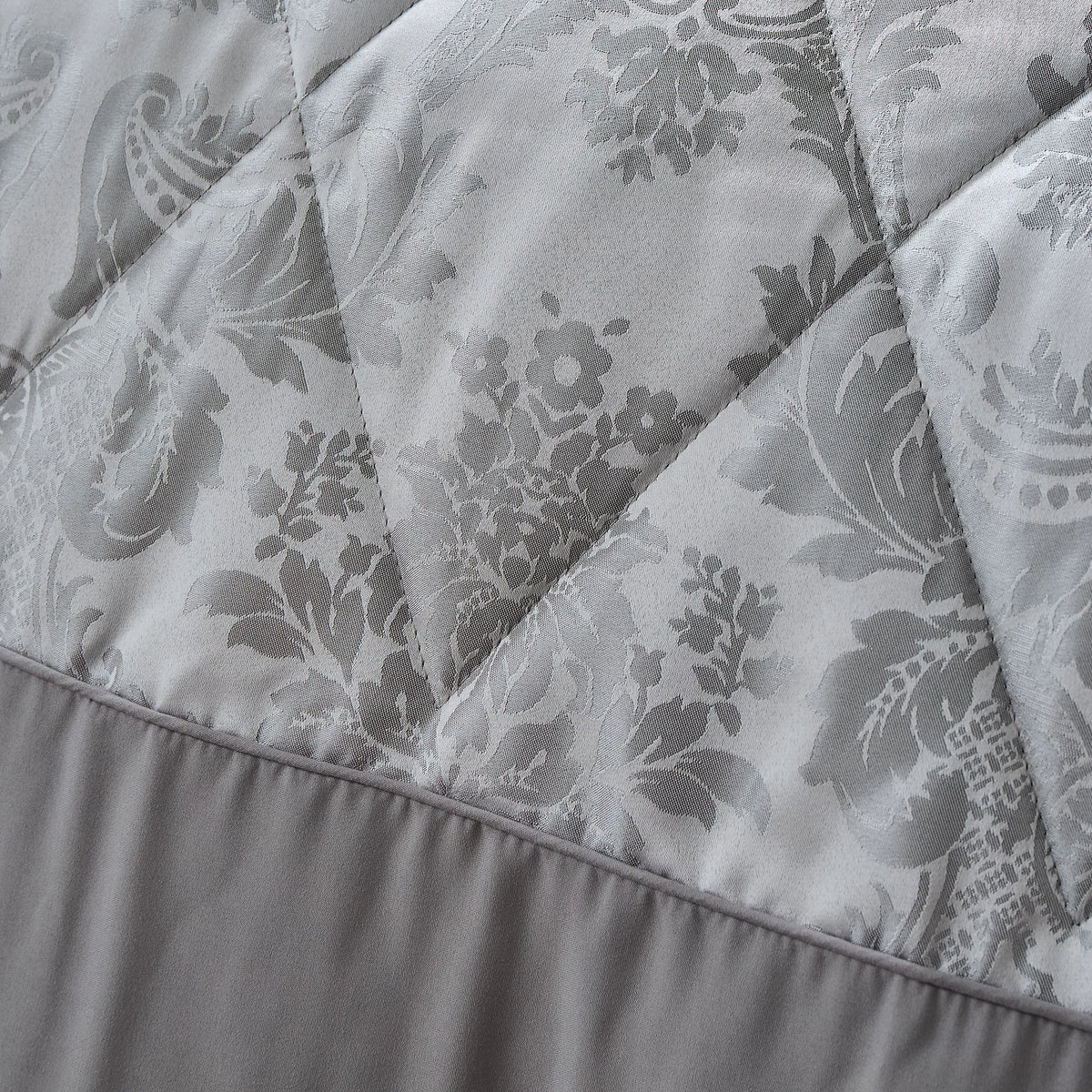 Catherine Lansfield Damask Jacquard Silver Grey Bedspread 240x260cm