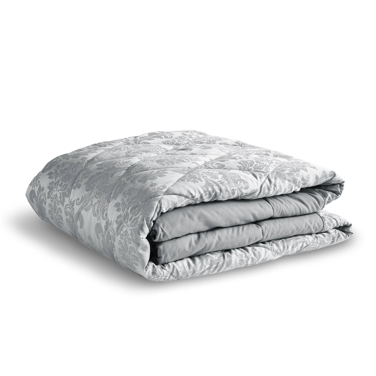 Catherine Lansfield Damask Jacquard Silver Grey Bedspread 240x260cm