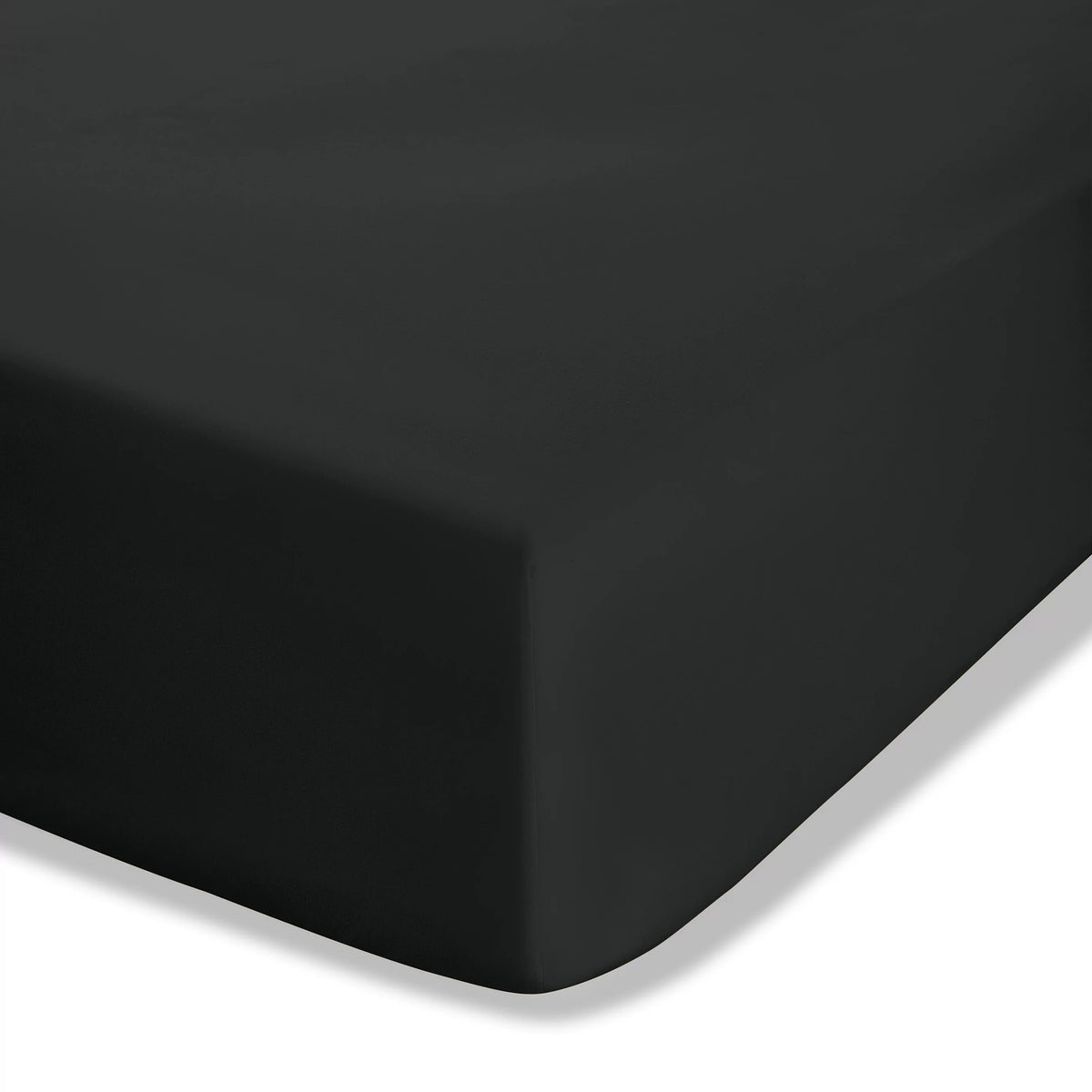 Catherine Lansfield Bedroom Easy Iron Percale Fitted Sheet 25cm Depth Black