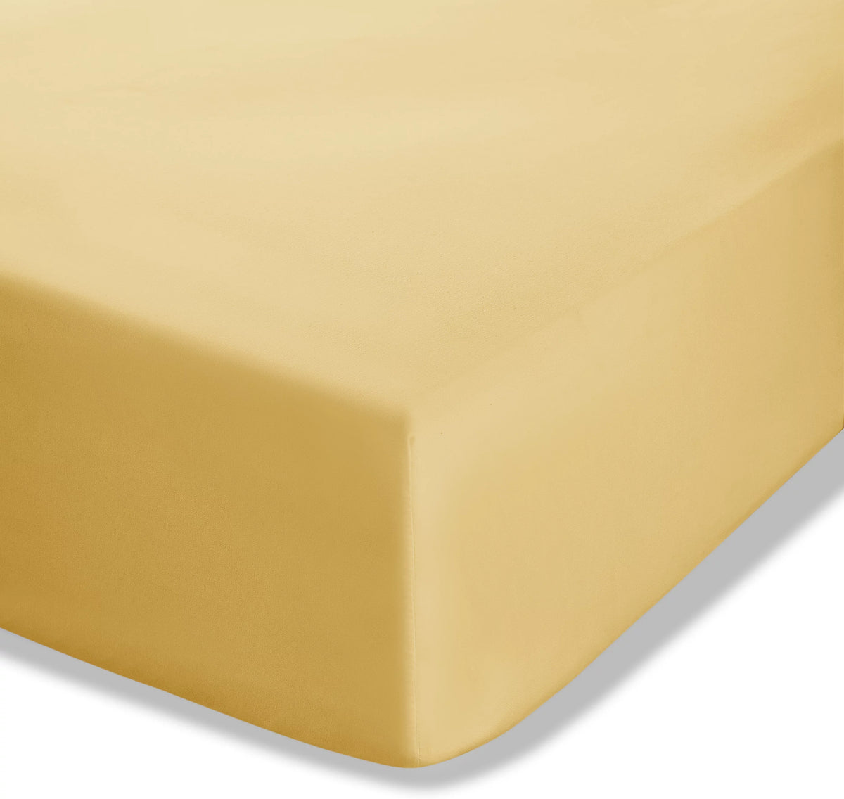 Catherine Lansfield Bedroom Easy Iron Percale Fitted Sheet 25cm Depth Ochre