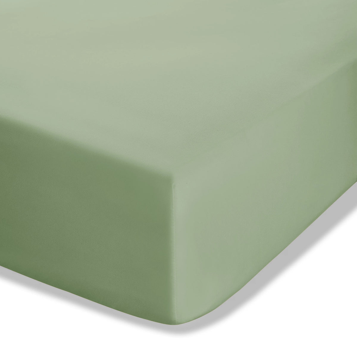 Catherine Lansfield Bedroom Easy Iron Percale Fitted Sheet 25cm Depth Sage Green