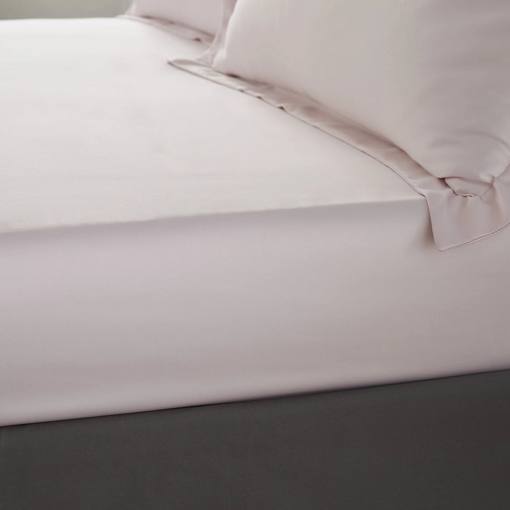 Catherine Lansfield Silky Soft Satin Fitted Sheet 30cm Depth Blush Pink