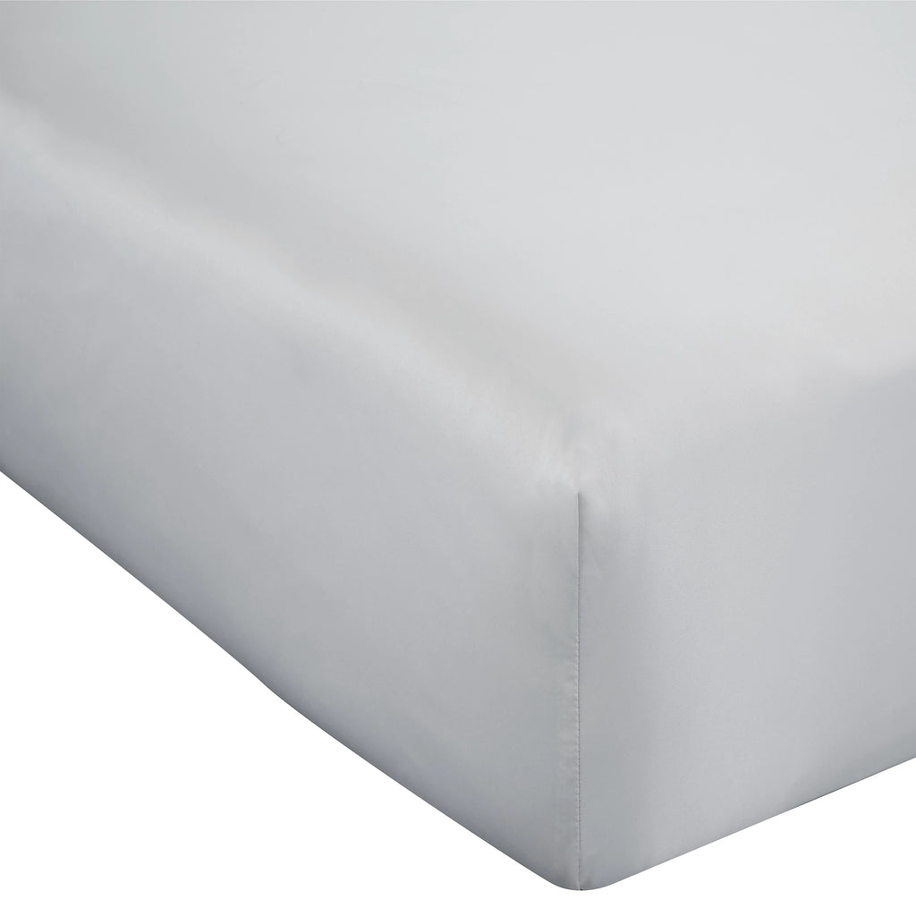 Catherine Lansfield Silky Soft Satin Fitted Sheet 30cm Depth Silver Grey