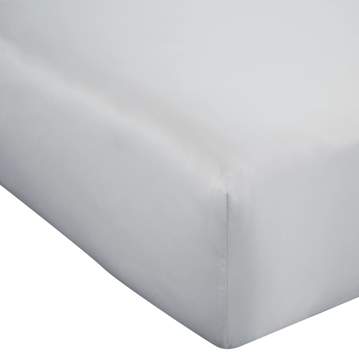 Catherine Lansfield Silky Soft Satin Fitted Sheet 30cm Depth Silver Grey