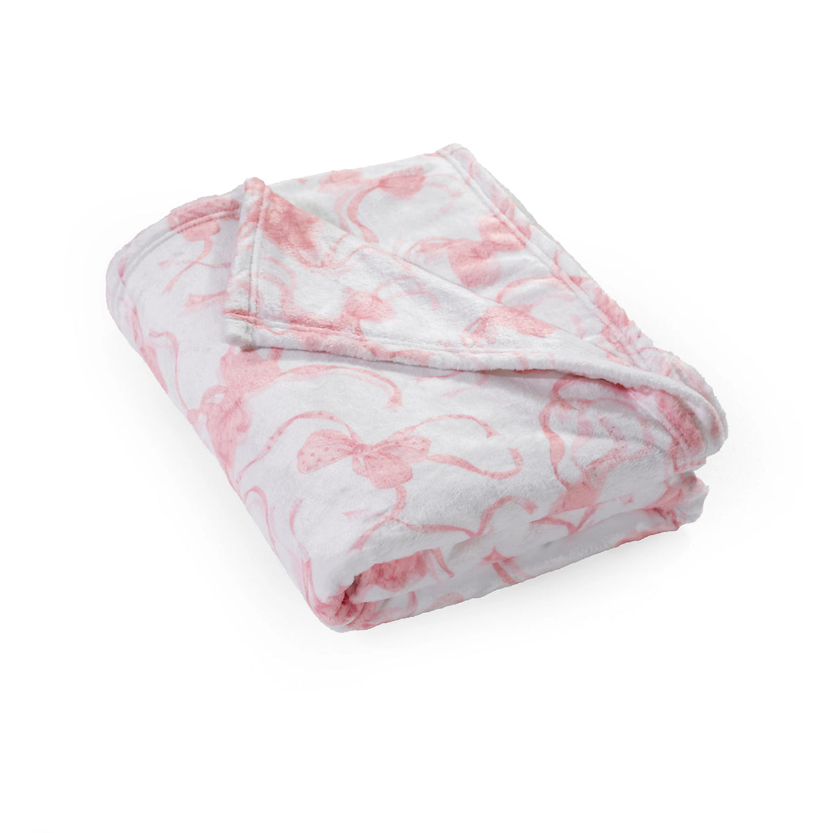 Catherine Lansfield Bow Cosy Fleece 200x240cm Oversized Blanket Throw Pink