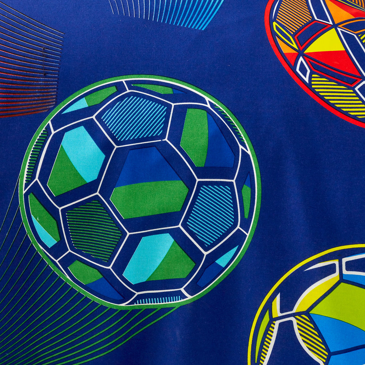 Catherine Lansfield Bright Football Reversible Duvet Cover Set in Navy Blue