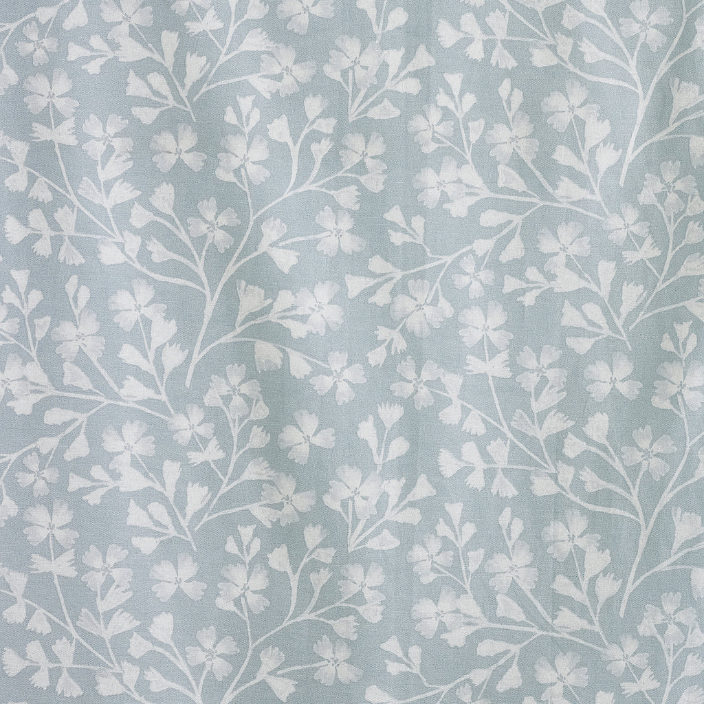 Catherine Lansfield Brooke Floral Lined Eyelet Curtains in Duck Egg Blue