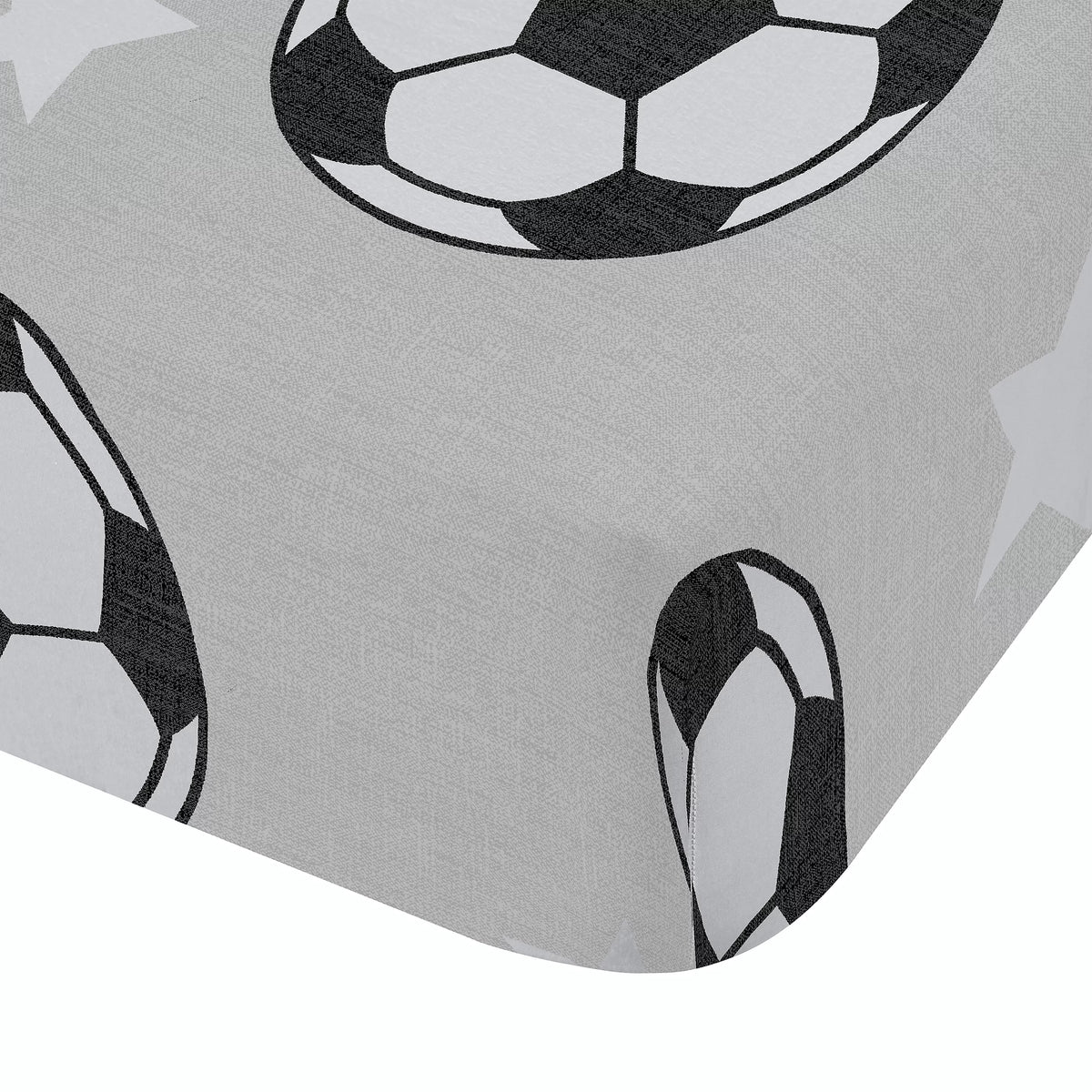 Catherine Lansfield Grey Supersoft 100% Brushed Cotton Football Fitted Sheet