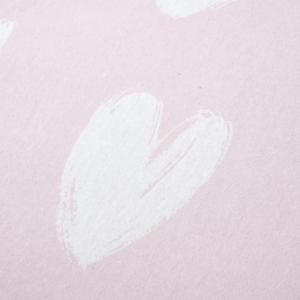 Catherine Lansfield Brushed Cotton Hearts Fitted Sheet in White Pink