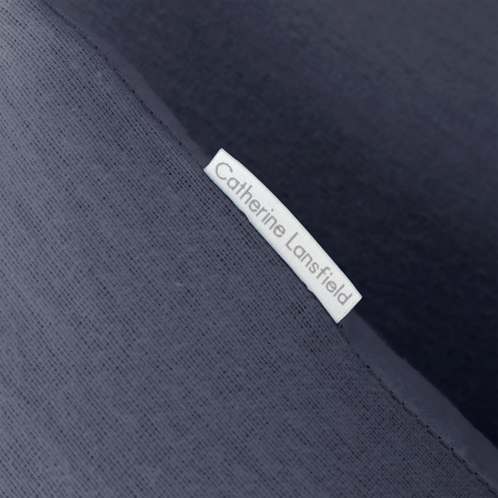 Catherine Lansfield Brushed Cotton Standard Pillowcase Pair Navy Blue