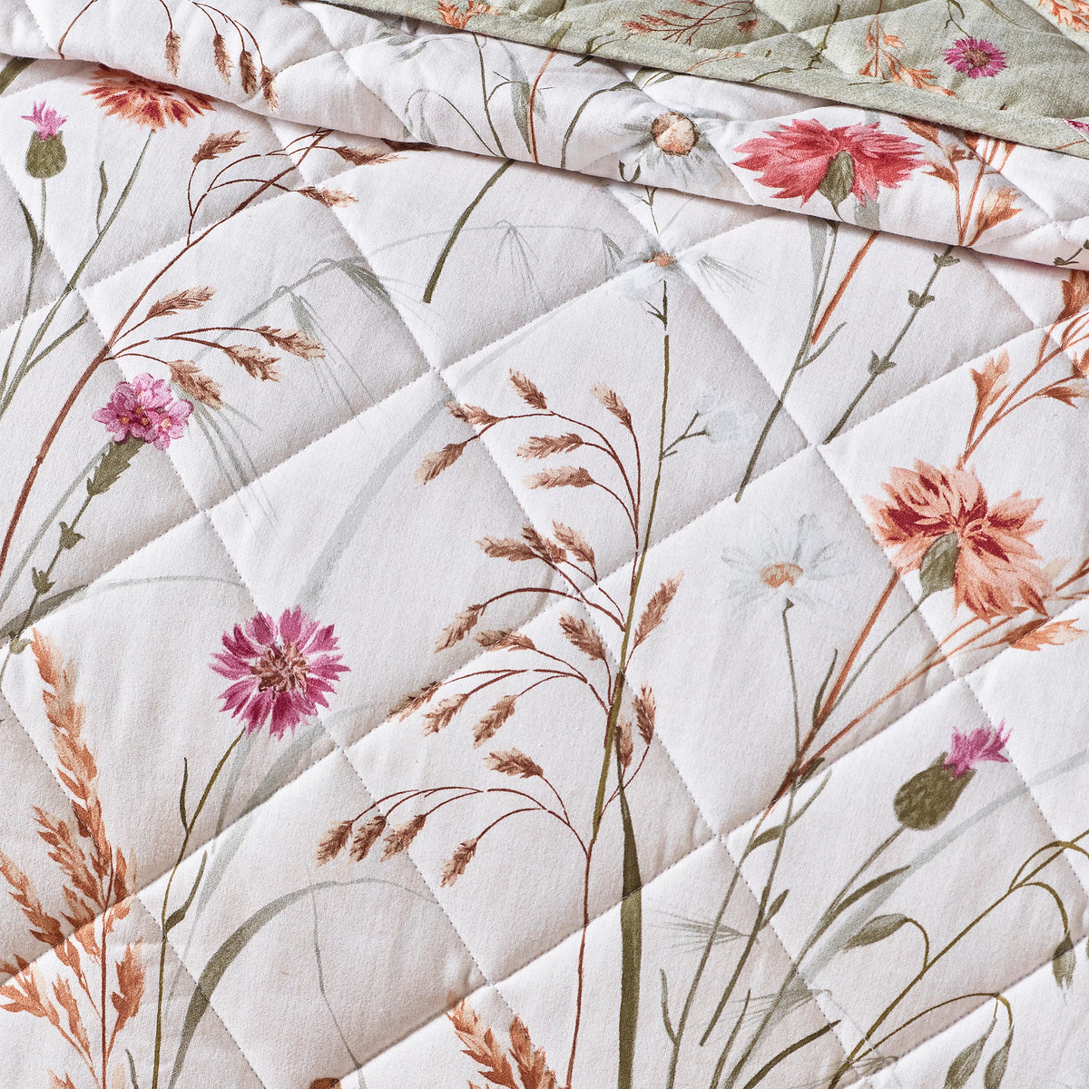 Catherine Lansfield Grasmere Floral Green Bedspread 200x220cm