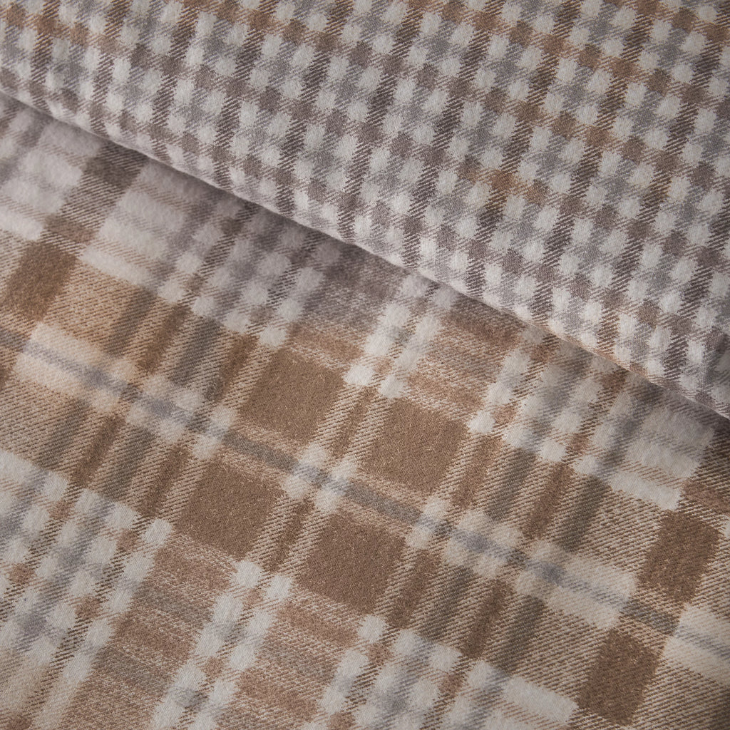 Catherine Lansfield Natural Brushed Hamish Check Duvet Cover Set