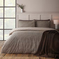 Catherine Lansfield Chocolate Herringbone Brushed Cotton Duvet Cover Set