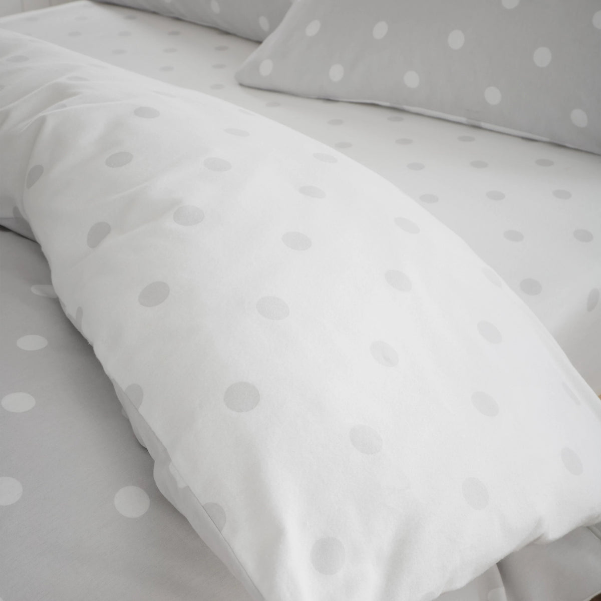 Catherine Lansfield Brushed Polka Dot Grey Cotton Fitted Sheet
