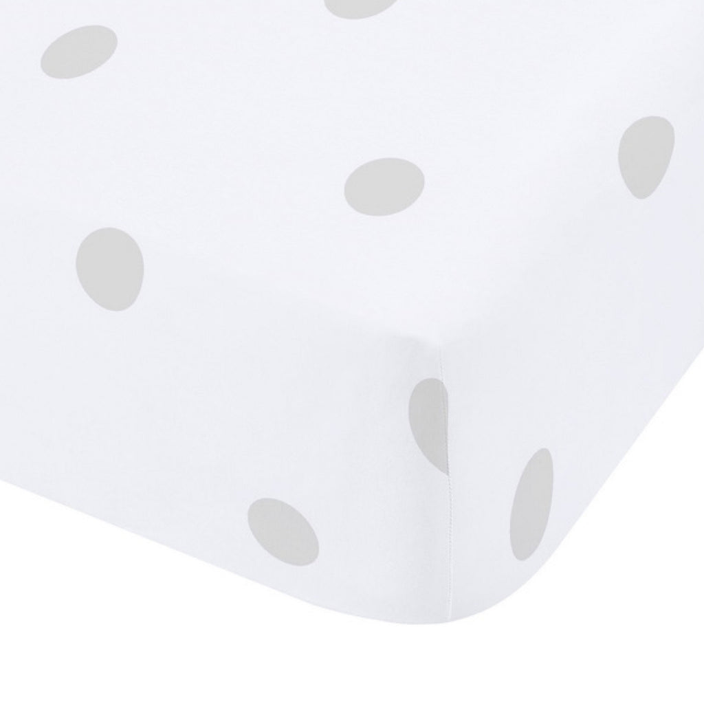 Catherine Lansfield Brushed Polka Dot Grey Cotton Fitted Sheet