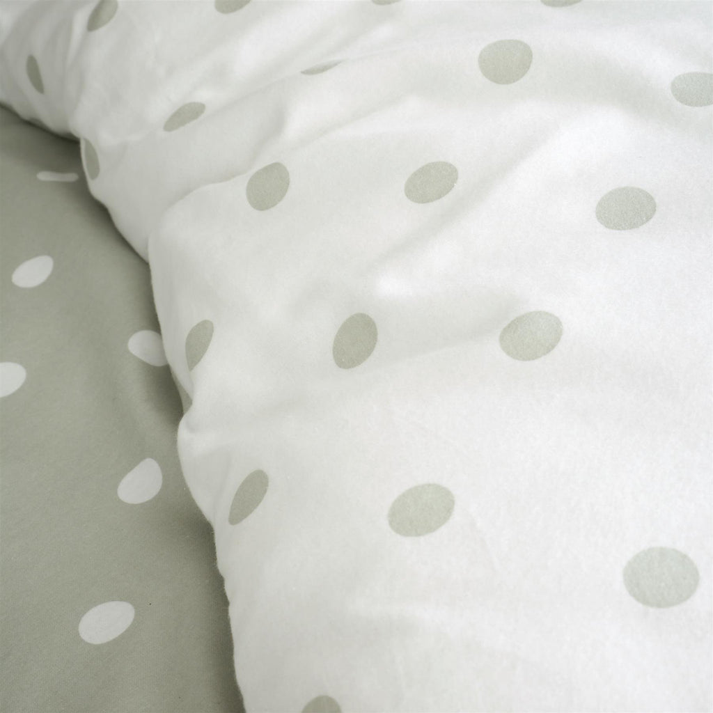 Catherine Lansfield Brushed Polka Dot Green Duvet Cover Set