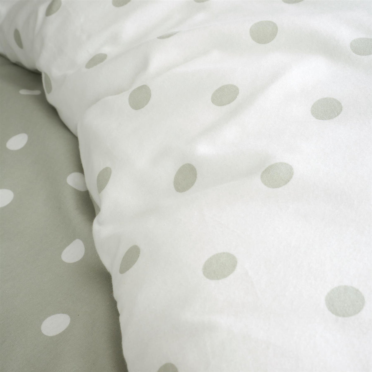Catherine Lansfield Brushed Polka Dot Green Duvet Cover Set