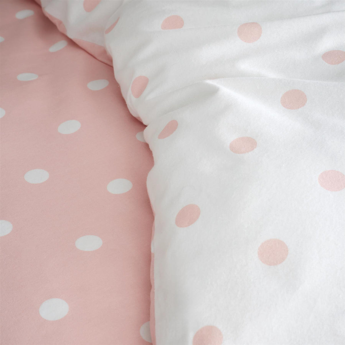 Catherine Lansfield Brushed Polka Dot Pink Duvet Cover Set
