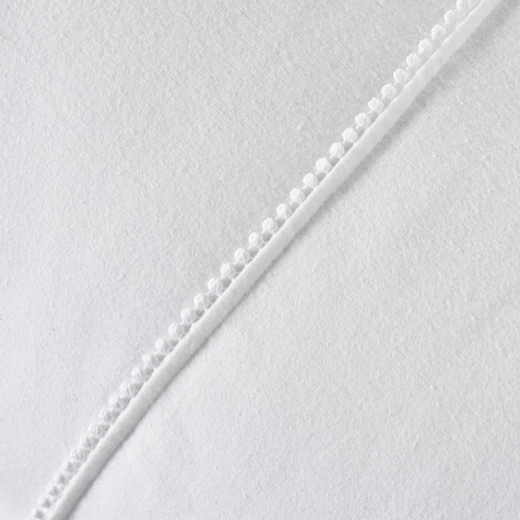 Catherine Lansfield Brushed Pom Pom White Cotton Duvet Cover Set