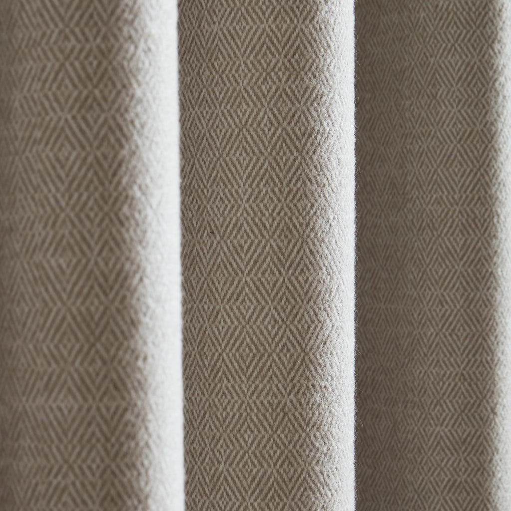 Catherine Lansfield Brushed Texture Ruffle Top Pencil Pleat Curtains in Natural