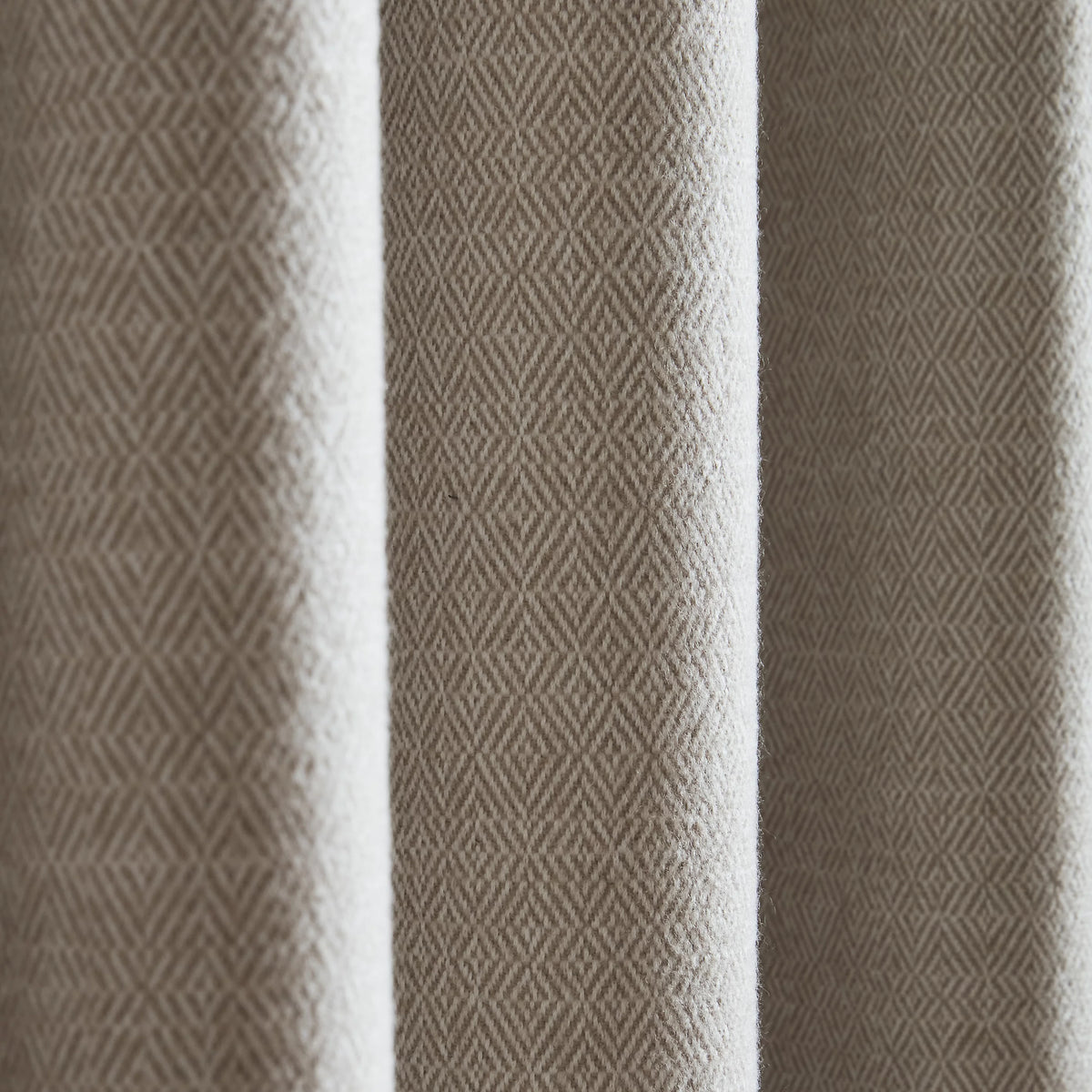 Catherine Lansfield Brushed Texture Ruffle Top Pencil Pleat Curtains in Natural