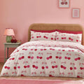 Catherine Lansfield Cherries and Bows Pink Duvet Cover Set