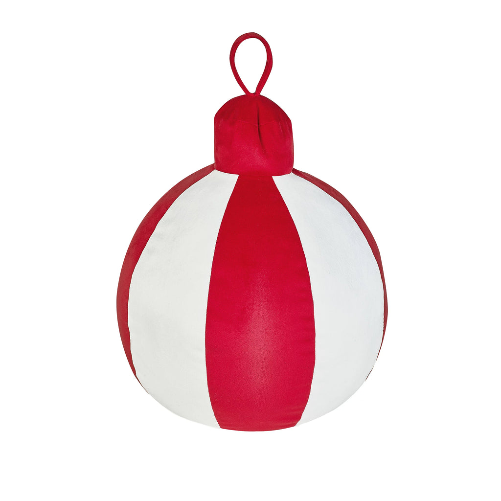 Catherine Lansfield Christmas Bauble 3D Shaped Cushion White / Red