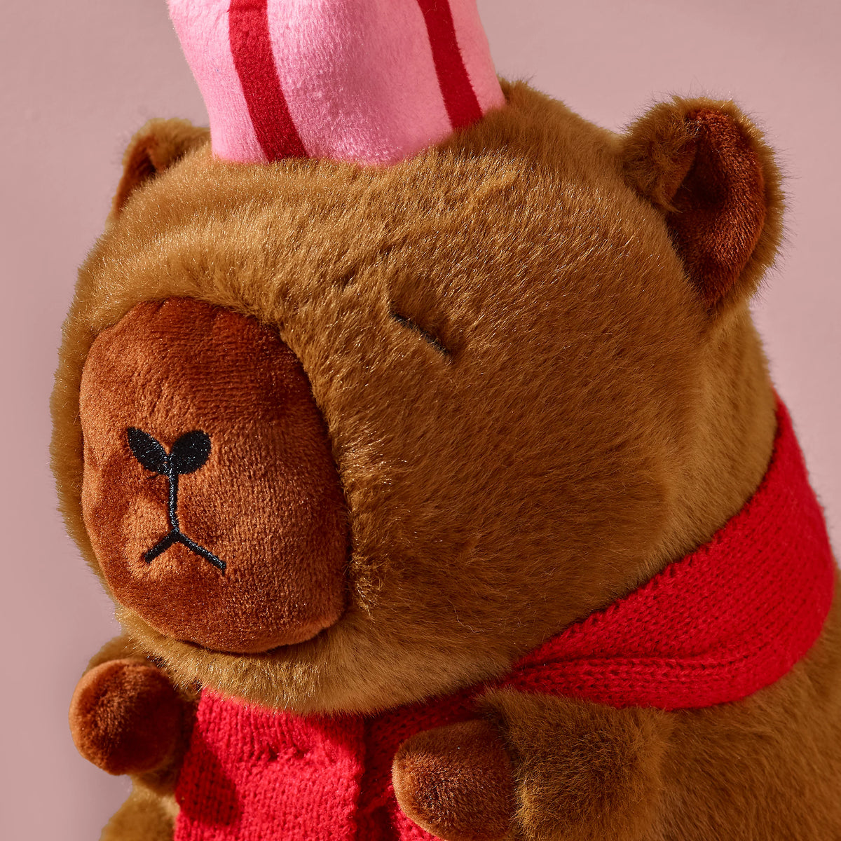 Catherine Lansfield Christmas Capybara 3D Shaped Cushion Pink