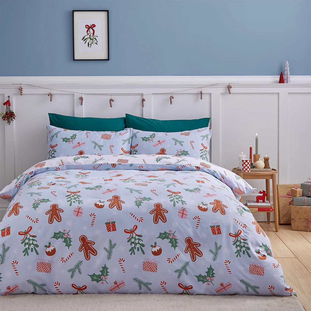 Catherine Lansfield Christmas Gingerbread Multicolour Duvet Cover Set