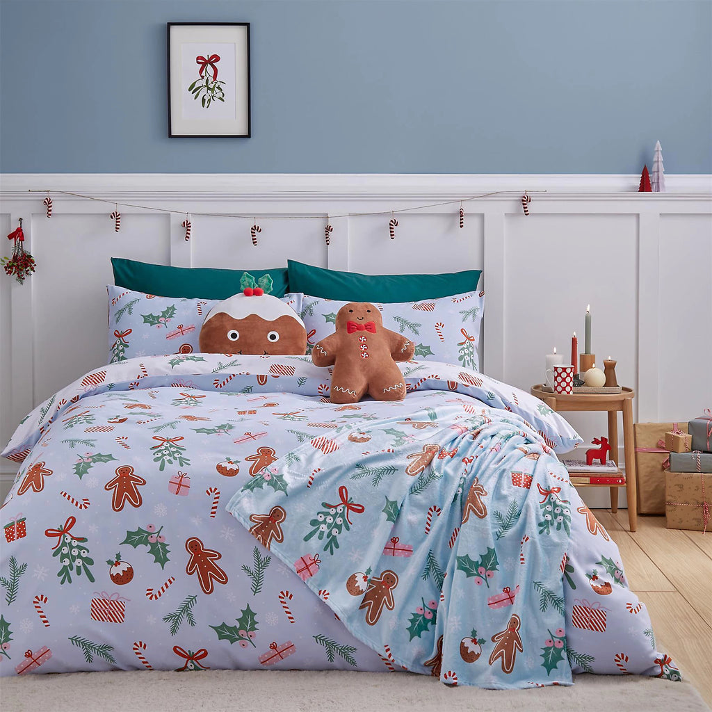 Catherine Lansfield Christmas Gingerbread Multicolour Duvet Cover Set