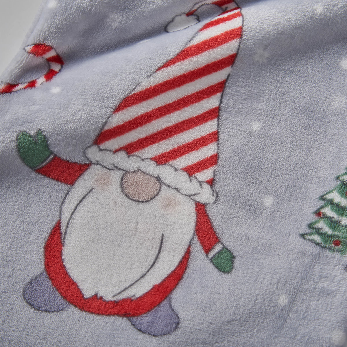 Catherine Lansfield Christmas Gnomes Grey Fleece Throw
