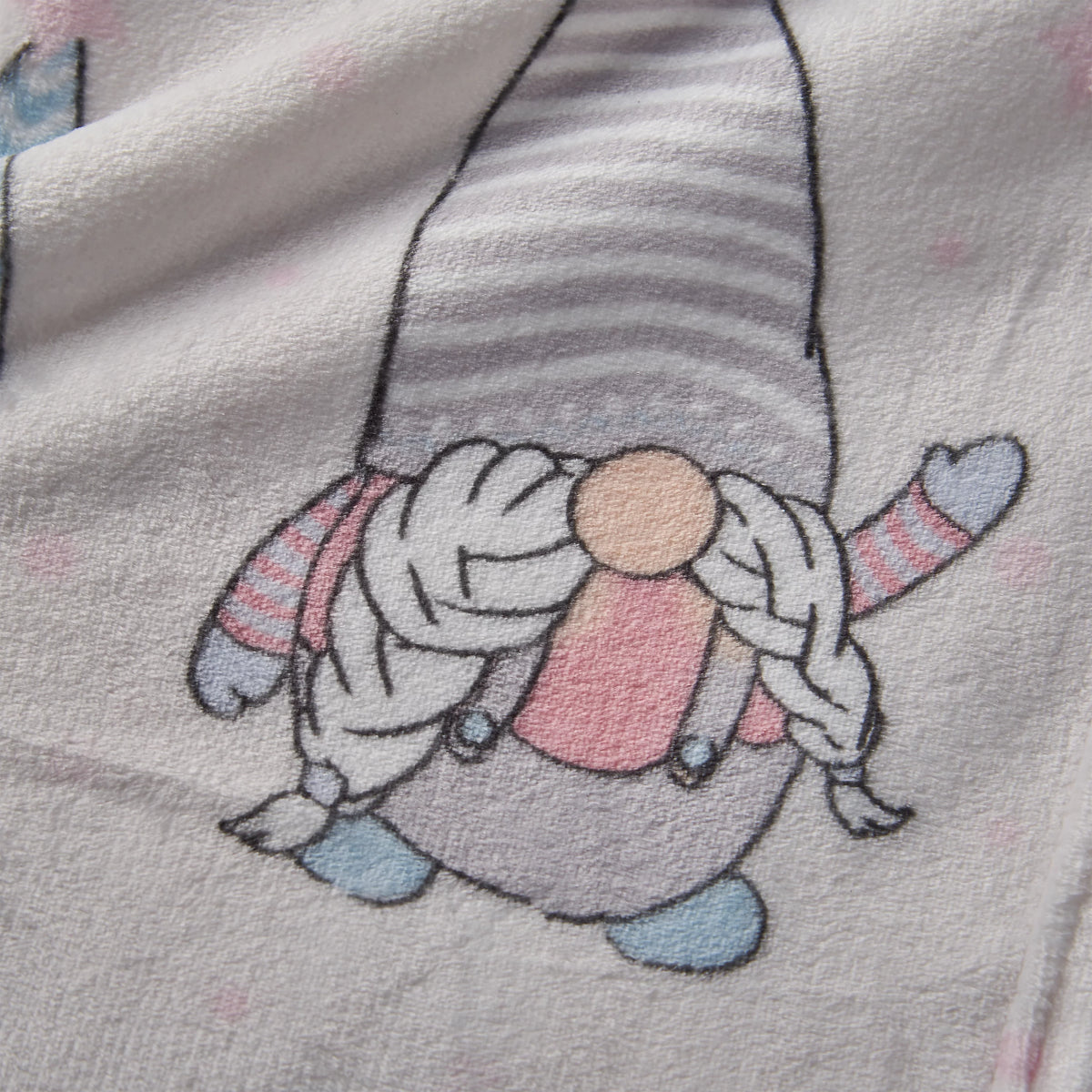Catherine Lansfield Christmas Gnomes Pink Fleece Throw