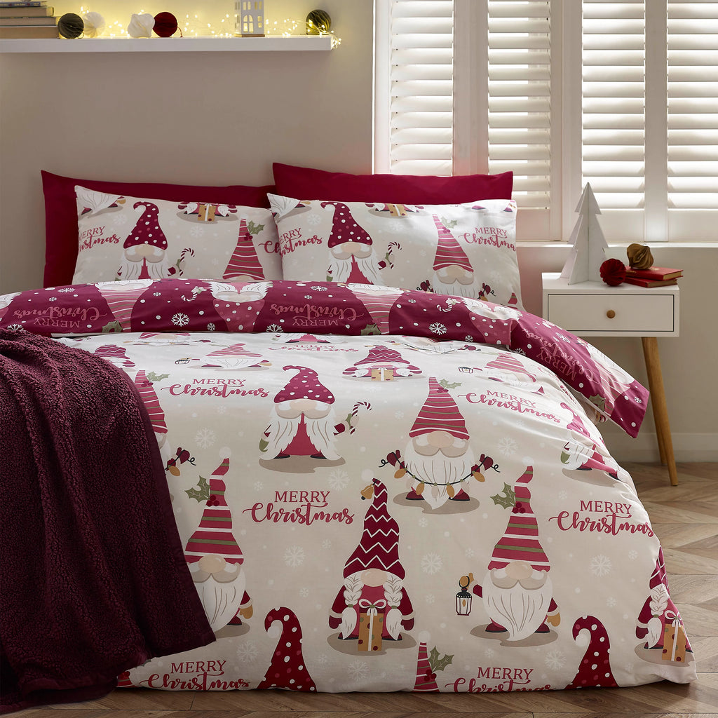 Catherine Lansfield Christmas Gonks Duvet Cover Set