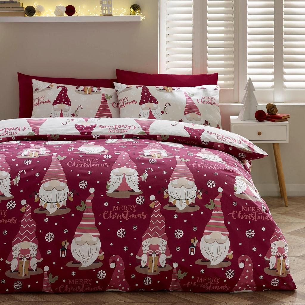 Catherine Lansfield Christmas Gonks Duvet Cover Set