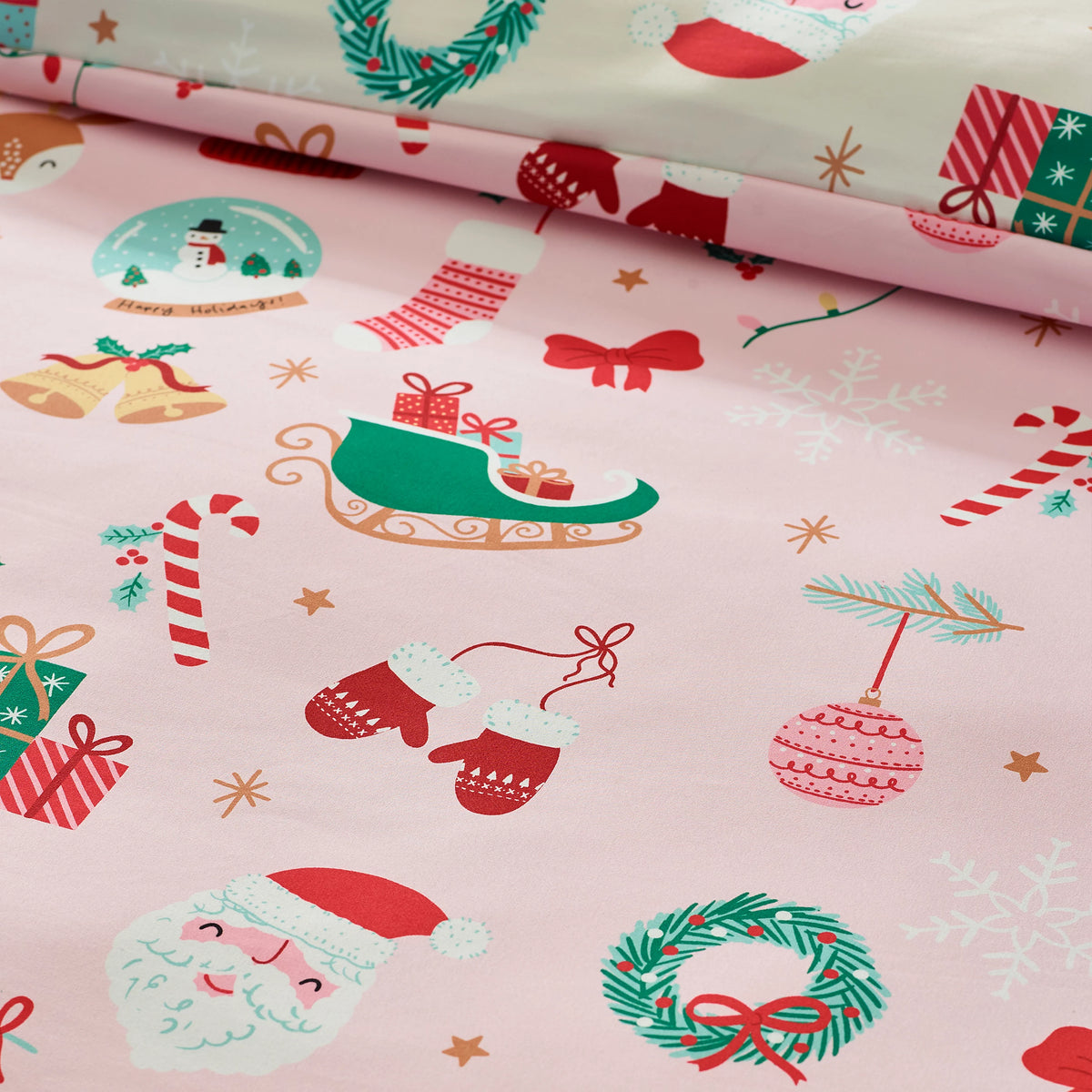 Catherine Lansfield Christmas Happy Holidays Duvet Cover Set