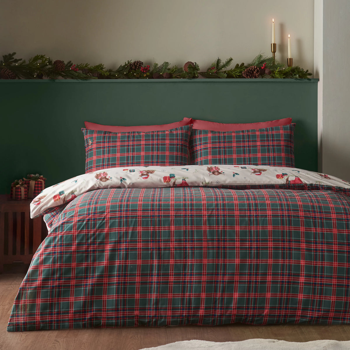 Catherine Lansfield Christmas Highland Cow Duvet Cover Set