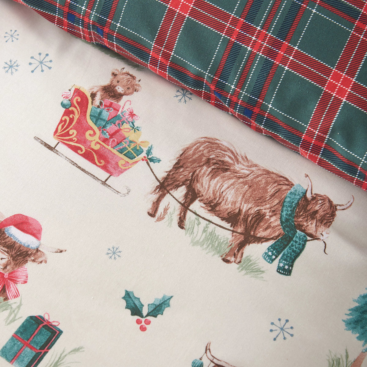 Catherine Lansfield Christmas Highland Cow Duvet Cover Set