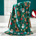 Catherine Lansfield Christmas Icons Green Fleece Throw