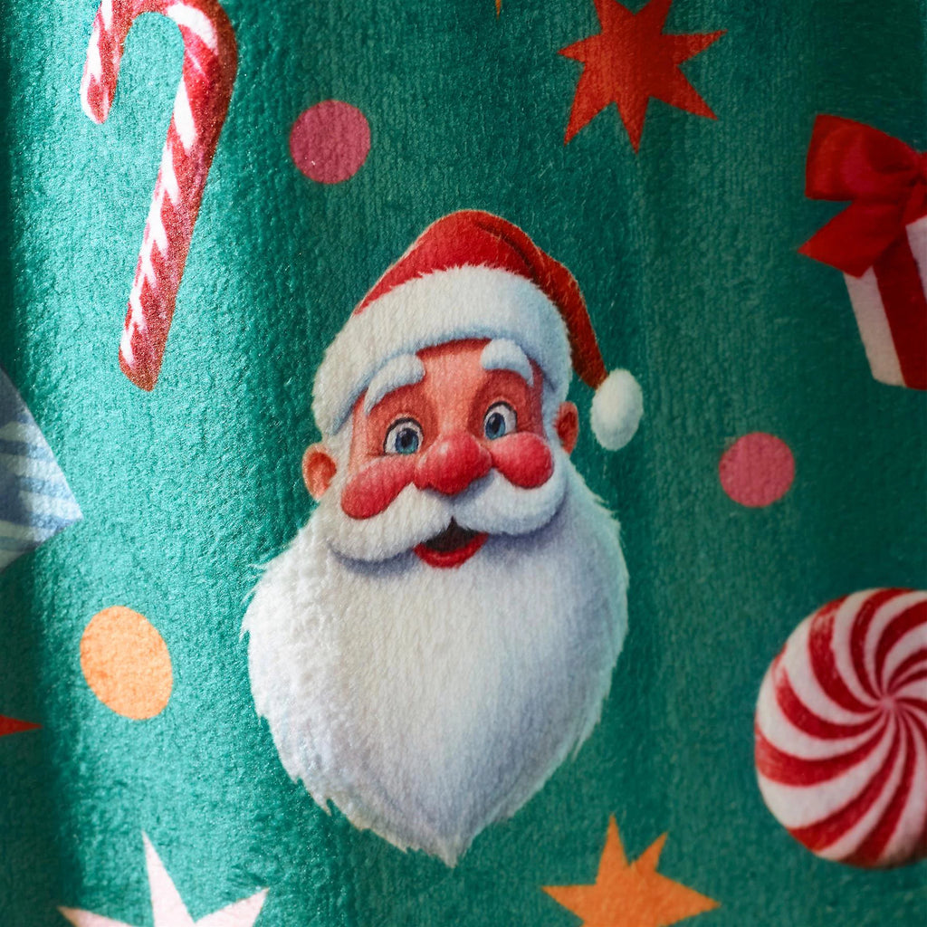 Catherine Lansfield Christmas Icons Green Fleece Throw