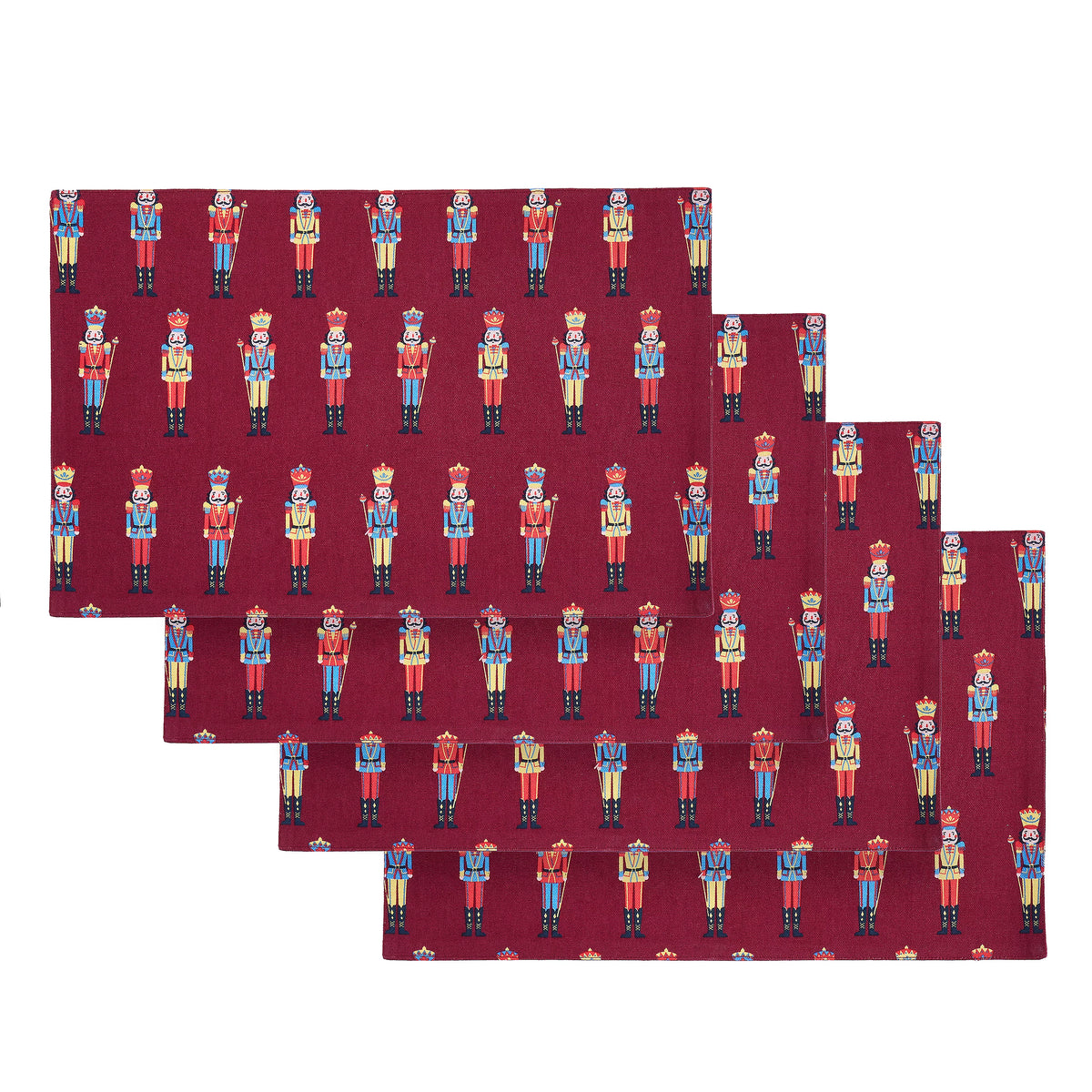 Catherine Lansfield Christmas Nutcracker Cotton Placemats 4 Pack in Plum