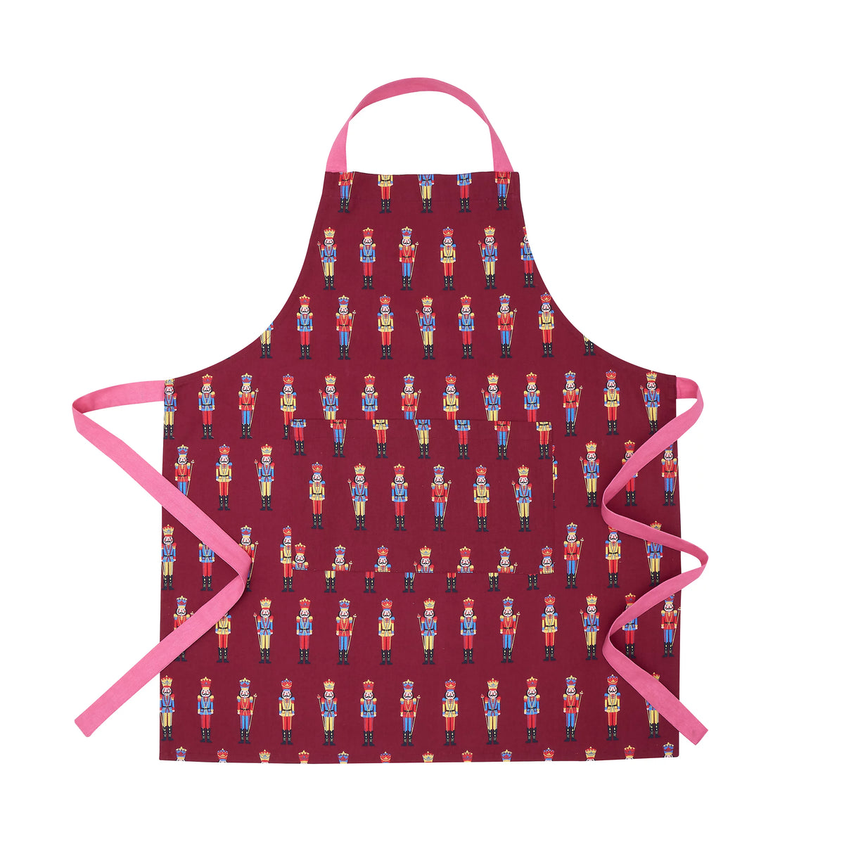 Catherine Lansfield Christmas Nutcracker Cotton Kitchen Apron in Plum