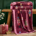 Catherine Lansfield Plum Teddy Christmas Nutcracker Cosy and Warm Fleece Throw