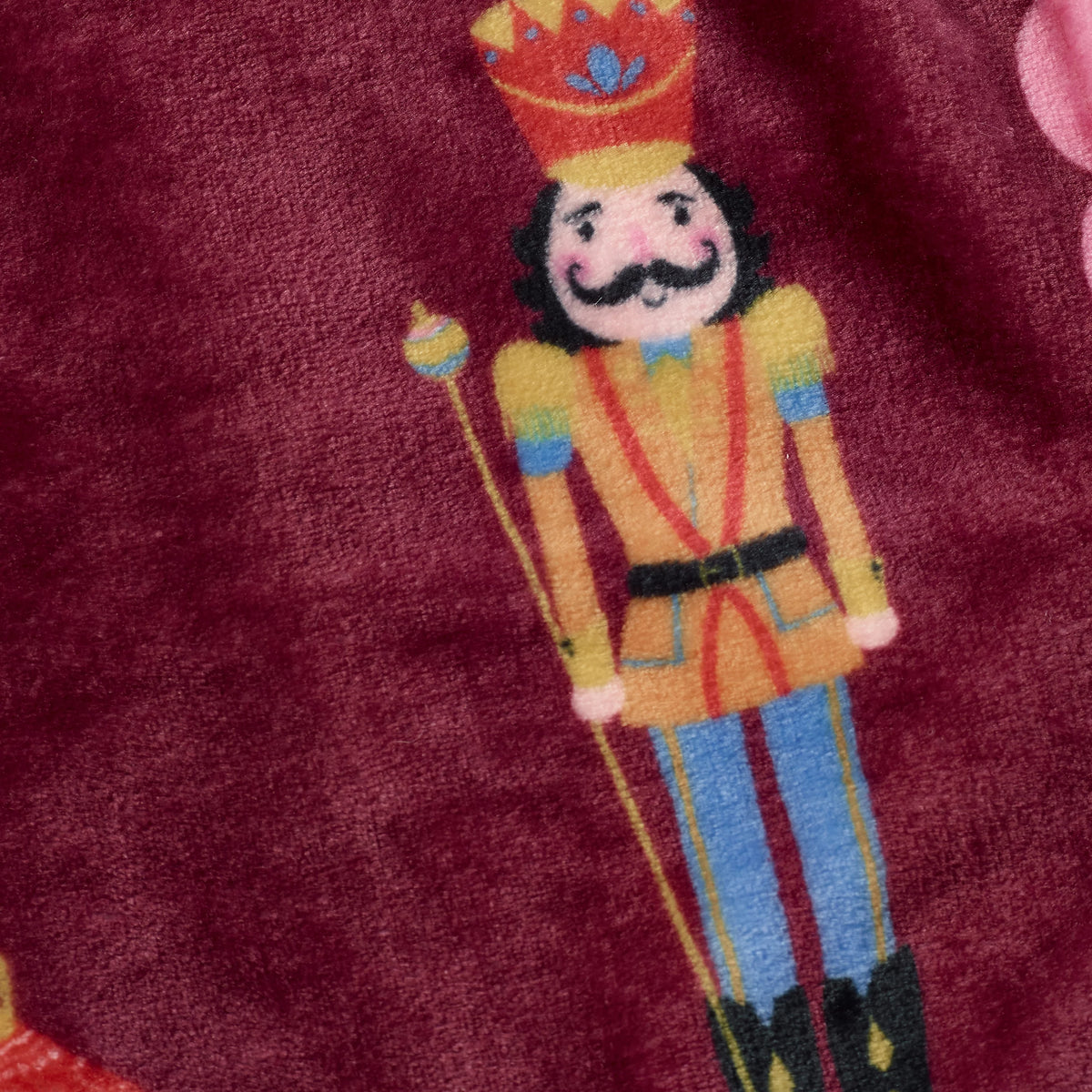 Catherine Lansfield Plum Teddy Christmas Nutcracker Cosy and Warm Fleece Throw